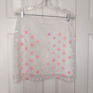 Massimo Dutti Lace Flower Skirt Sz M